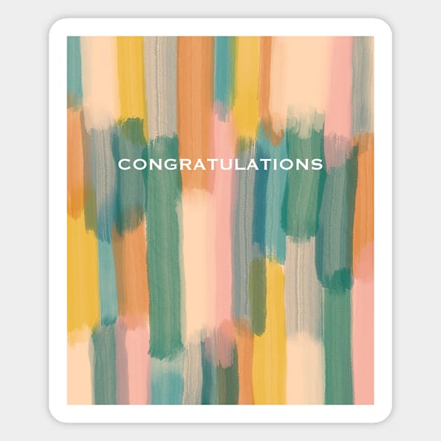 Striped Congratulations Magnet by Cascade Patterns